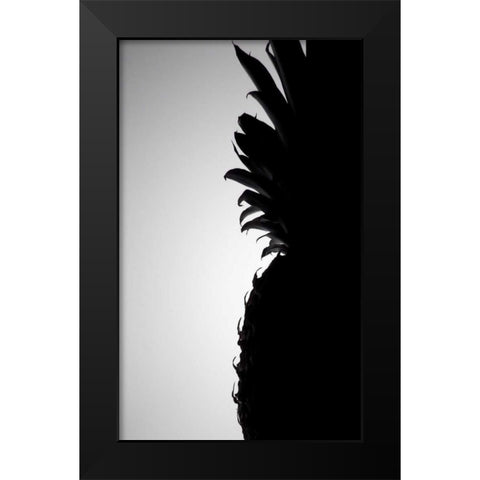 Pineapple Silhouette Black Modern Wood Framed Art Print by Burkhart, Monika