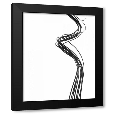 Swirls I Black Modern Wood Framed Art Print with Double Matting by Burkhart, Monika