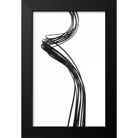 Swirls IV Black Modern Wood Framed Art Print by Burkhart, Monika