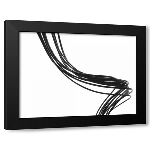 Swirls VI Black Modern Wood Framed Art Print with Double Matting by Burkhart, Monika