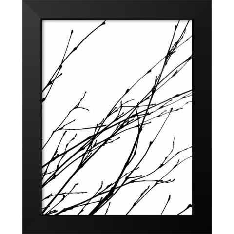 Dancing Branches IV Black Modern Wood Framed Art Print by Burkhart, Monika