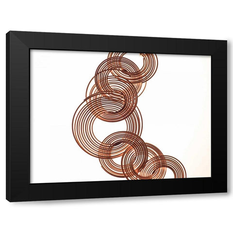 Intertwined Gold V Black Modern Wood Framed Art Print with Double Matting by Burkhart, Monika