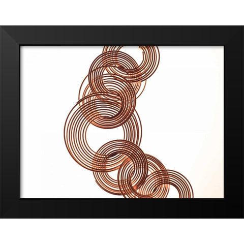 Intertwined Gold V Black Modern Wood Framed Art Print by Burkhart, Monika