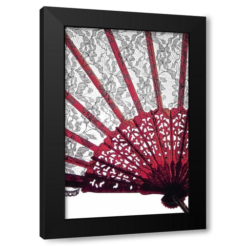 Vintage Fan II Black Modern Wood Framed Art Print by Burkhart, Monika