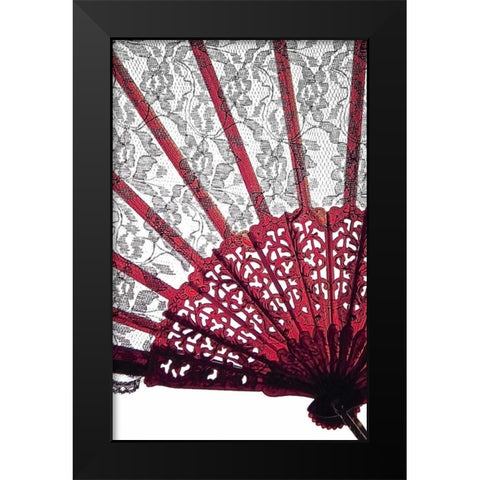 Vintage Fan II Black Modern Wood Framed Art Print by Burkhart, Monika
