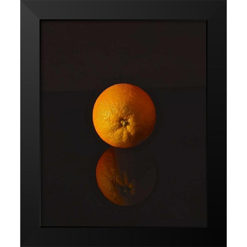 Orange Reflections Black Modern Wood Framed Art Print by Burkhart, Monika