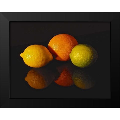 Citrus Reflections Black Modern Wood Framed Art Print by Burkhart, Monika