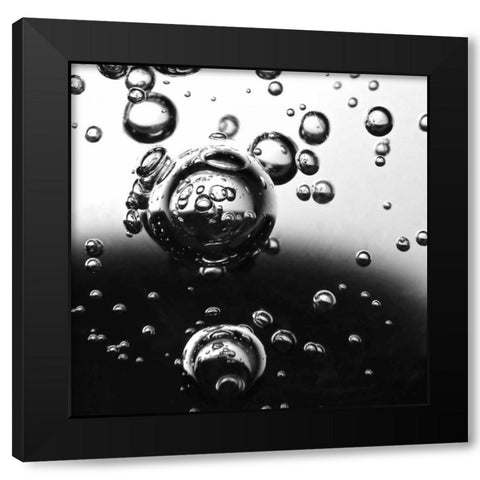 Bubbles II Black Modern Wood Framed Art Print by Burkhart, Monika