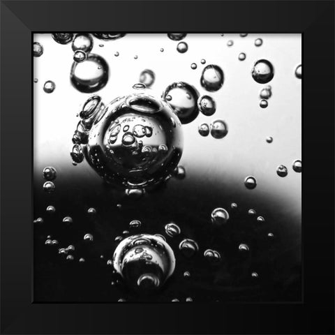 Bubbles II Black Modern Wood Framed Art Print by Burkhart, Monika