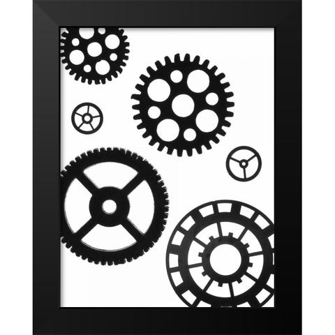 Gears I Black Modern Wood Framed Art Print by Burkhart, Monika