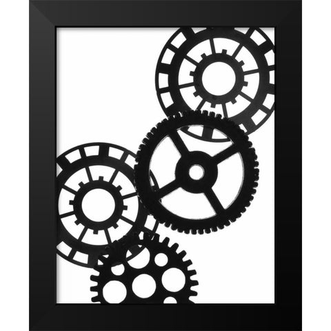 Gears II Black Modern Wood Framed Art Print by Burkhart, Monika
