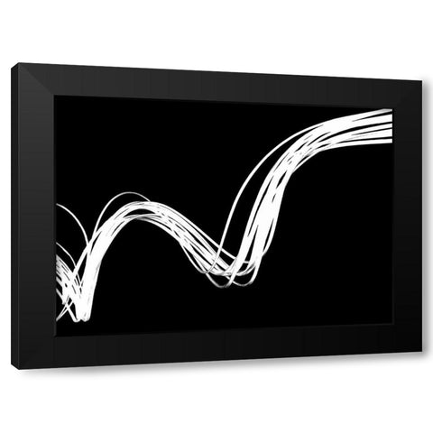 Swirls Reverse I Black Modern Wood Framed Art Print with Double Matting by Burkhart, Monika