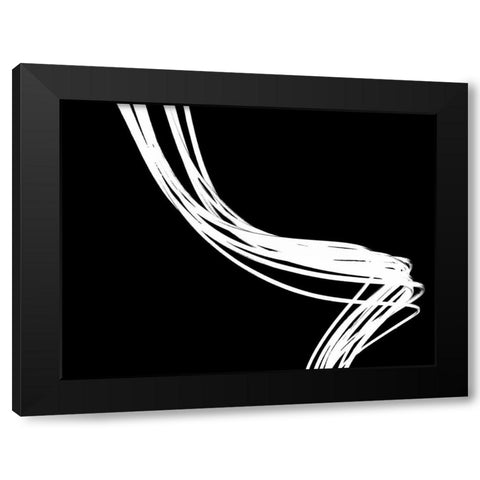 Swirls Reverse II Black Modern Wood Framed Art Print with Double Matting by Burkhart, Monika