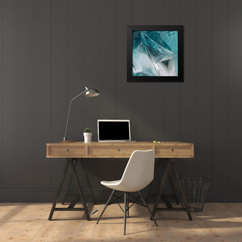 Blue Ice I Black Modern Wood Framed Art Print by Burkhart, Monika