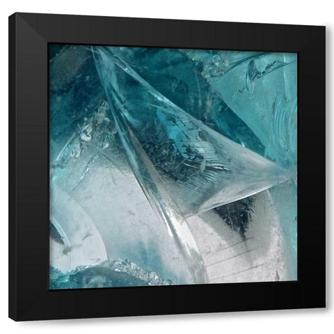 Blue Ice I Black Modern Wood Framed Art Print by Burkhart, Monika