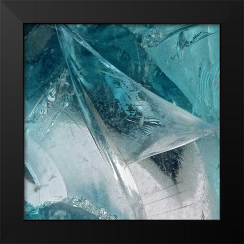 Blue Ice I Black Modern Wood Framed Art Print by Burkhart, Monika