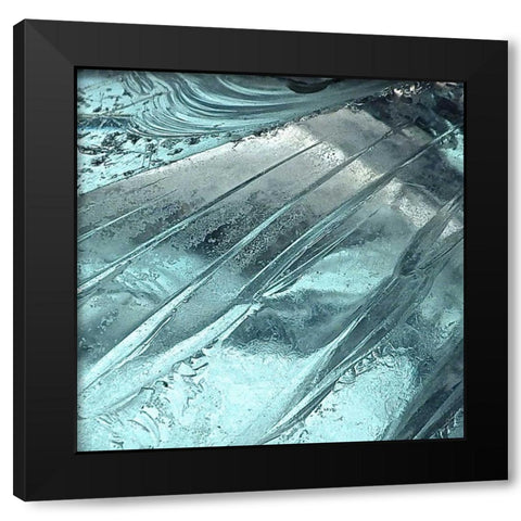 Blue Ice II Black Modern Wood Framed Art Print with Double Matting by Burkhart, Monika