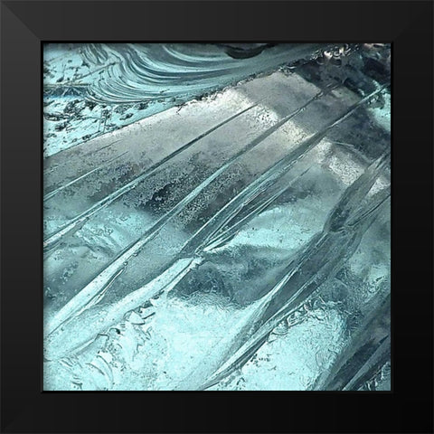 Blue Ice II Black Modern Wood Framed Art Print by Burkhart, Monika