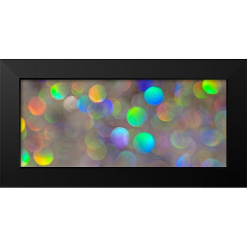 Glitter Bokeh Black Modern Wood Framed Art Print by Burkhart, Monika