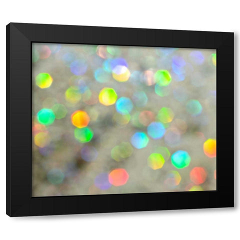 Glitter Bokeh Black Modern Wood Framed Art Print by Burkhart, Monika