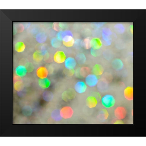 Glitter Bokeh Black Modern Wood Framed Art Print by Burkhart, Monika