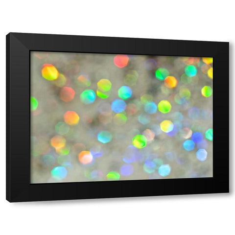 Glitter Bokeh IV Black Modern Wood Framed Art Print by Burkhart, Monika