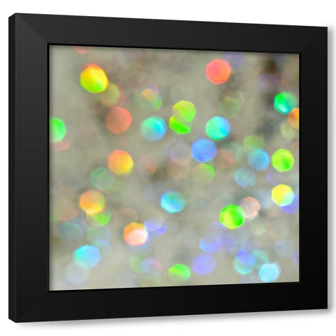 Glitter Bokeh V Black Modern Wood Framed Art Print by Burkhart, Monika