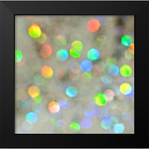 Glitter Bokeh V Black Modern Wood Framed Art Print by Burkhart, Monika