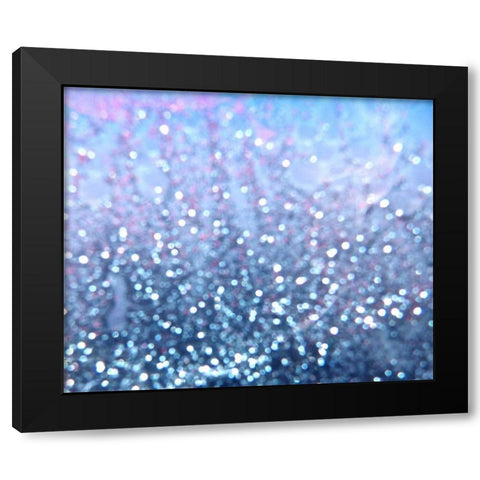 Blue Glitter I Black Modern Wood Framed Art Print by Burkhart, Monika