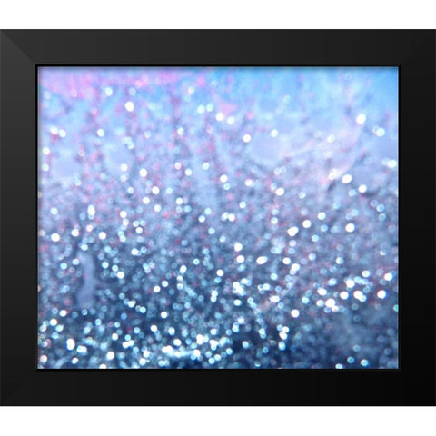 Blue Glitter I Black Modern Wood Framed Art Print by Burkhart, Monika