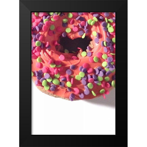 Doughnut Fun II Black Modern Wood Framed Art Print by Burkhart, Monika