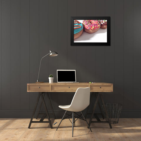 Doughnut Line IV Black Modern Wood Framed Art Print by Burkhart, Monika