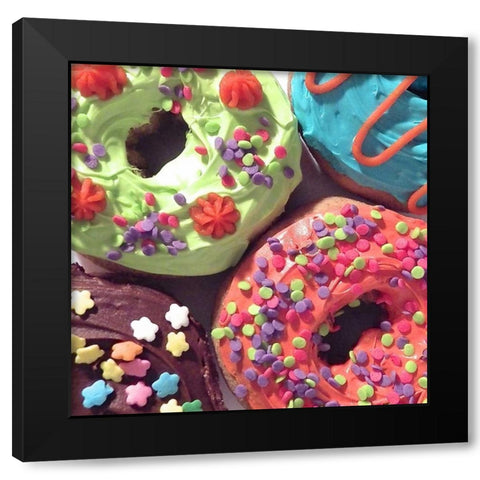 Doughnut Choices I Black Modern Wood Framed Art Print by Burkhart, Monika