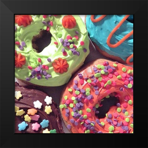 Doughnut Choices I Black Modern Wood Framed Art Print by Burkhart, Monika