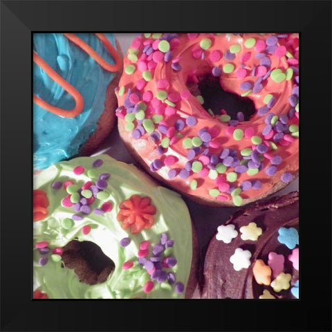 Doughnut Choices II Black Modern Wood Framed Art Print by Burkhart, Monika