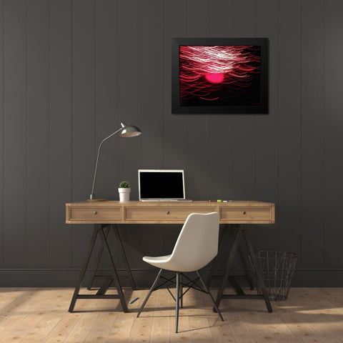 Red Mirage I Black Modern Wood Framed Art Print by Burkhart, Monika