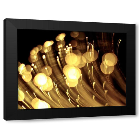 Drops of Gold I Black Modern Wood Framed Art Print with Double Matting by Burkhart, Monika