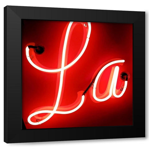 La Black Modern Wood Framed Art Print with Double Matting by Burkhart, Monika