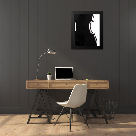 Violin Curves Black Modern Wood Framed Art Print by Burkhart, Monika