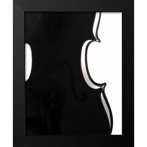 Violin Curves Black Modern Wood Framed Art Print by Burkhart, Monika