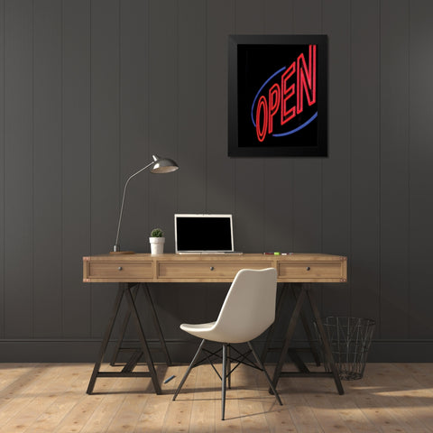 Open Black Modern Wood Framed Art Print by Burkhart, Monika