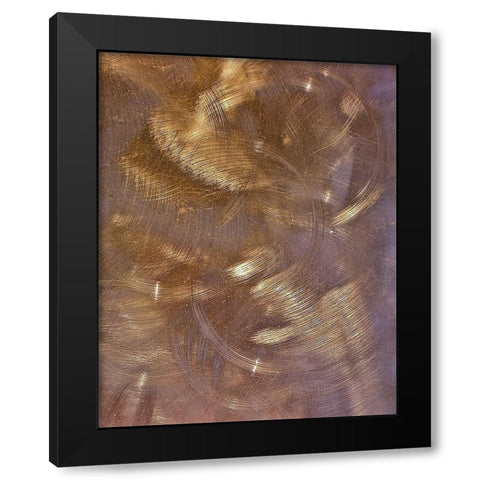 Gold Brushed Metal I Black Modern Wood Framed Art Print by Burkhart, Monika