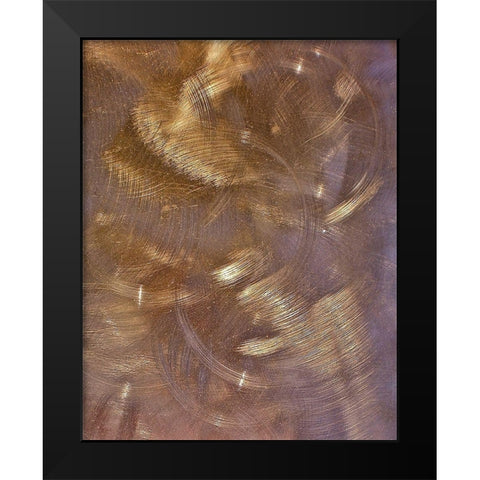 Gold Brushed Metal I Black Modern Wood Framed Art Print by Burkhart, Monika