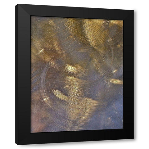 Gold Brushed Metal II Black Modern Wood Framed Art Print with Double Matting by Burkhart, Monika