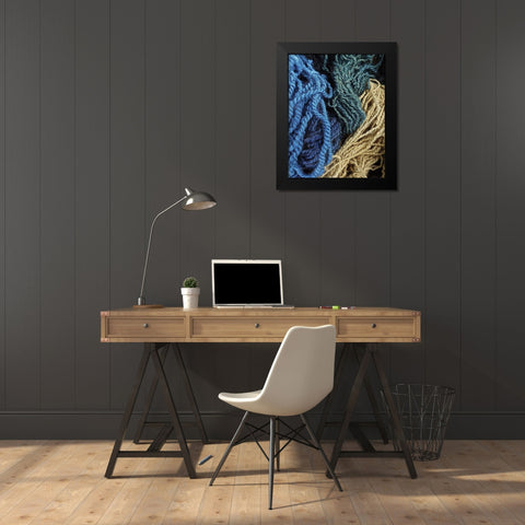 Twisted Yarn I Black Modern Wood Framed Art Print by Burkhart, Monika