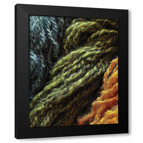 Twisted Yarn II Black Modern Wood Framed Art Print with Double Matting by Burkhart, Monika