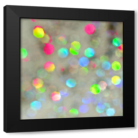 Glitter Bokeh VII Black Modern Wood Framed Art Print with Double Matting by Harbick, N.