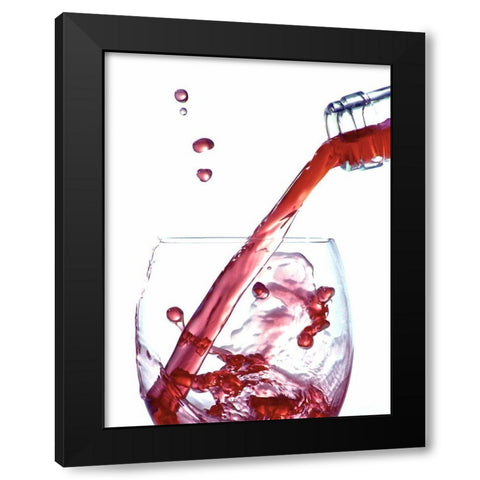 Wine Splash Black Modern Wood Framed Art Print by Burkhart, Monika