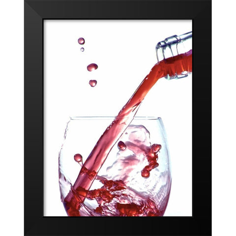 Wine Splash Black Modern Wood Framed Art Print by Burkhart, Monika