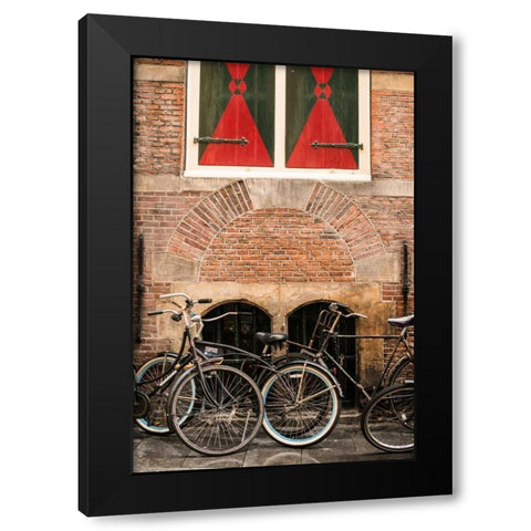Dutch Bicyles Black Modern Wood Framed Art Print by Berzel, Erin
